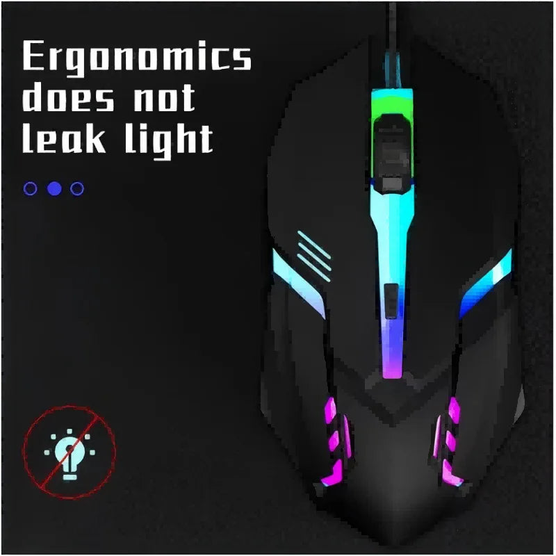 Ergonomische Gaming-Maus mit RGB-Beleuchtung für PC & Laptop