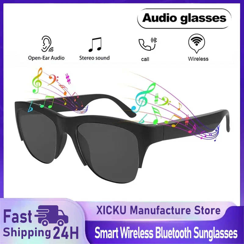 Neue Smart Bluetooth V5.3 Sonnenbrille Brille Anruf Outdoor Sport Kopfhörer HIFI Schwarz Technologie Anti-touch UV Für Männer Und Frauen