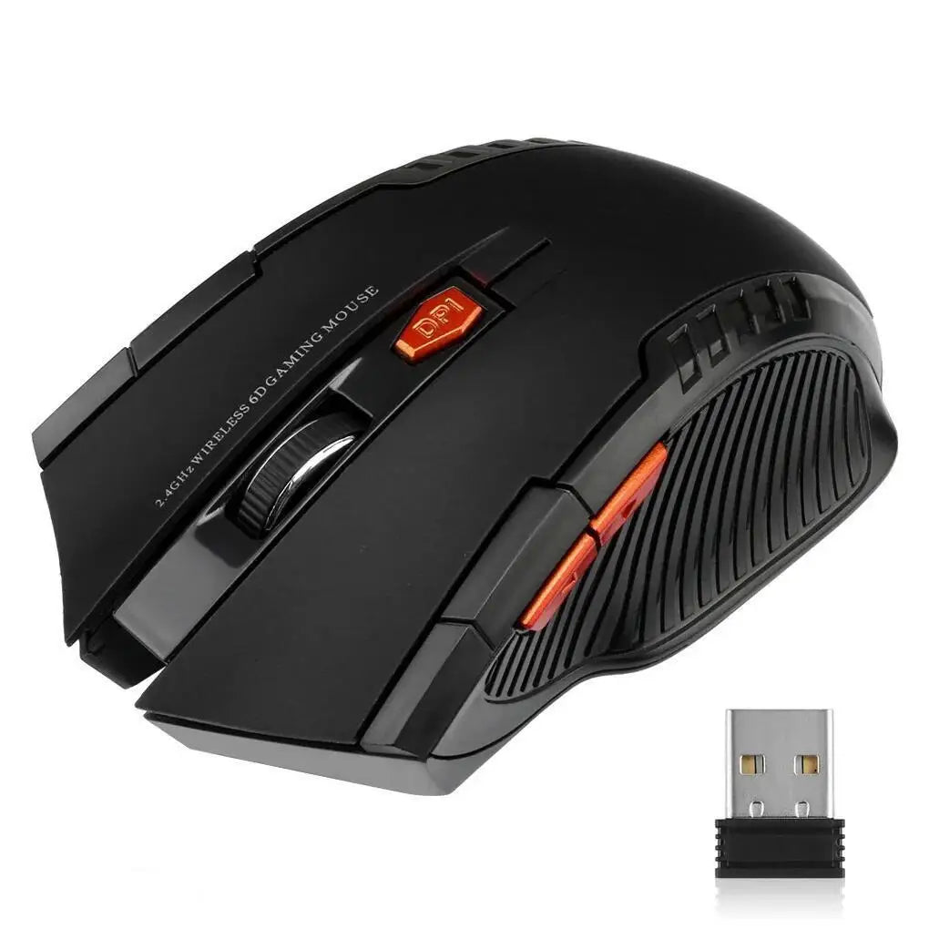 2,4g drahtlose Maus 1600dpi optischer Maus spieler für Computer 6 Tasten drahtlose Mäuse mit USB-Empfänger für PC-Laptop-Zubehör
