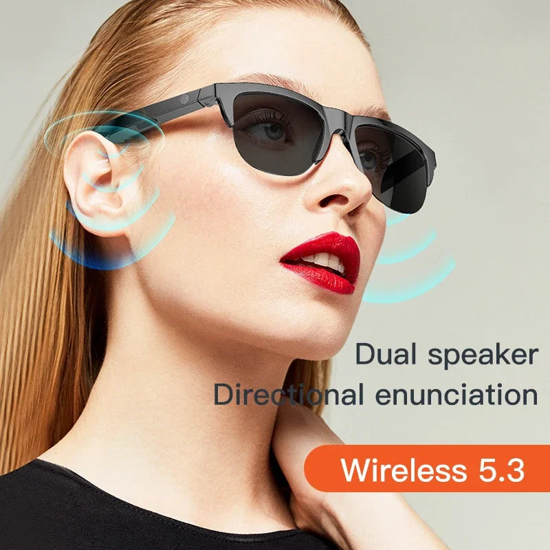 Neue Smart Bluetooth V5.3 Sonnenbrille Brille Anruf Outdoor Sport Kopfhörer HIFI Schwarz Technologie Anti-touch UV Für Männer Und Frauen
