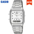 Casio Herrenuhr Dual Display Retro-Stil personalisiertes Zifferblatt Design Quarzwerk wasserdicht AQ-230A-
