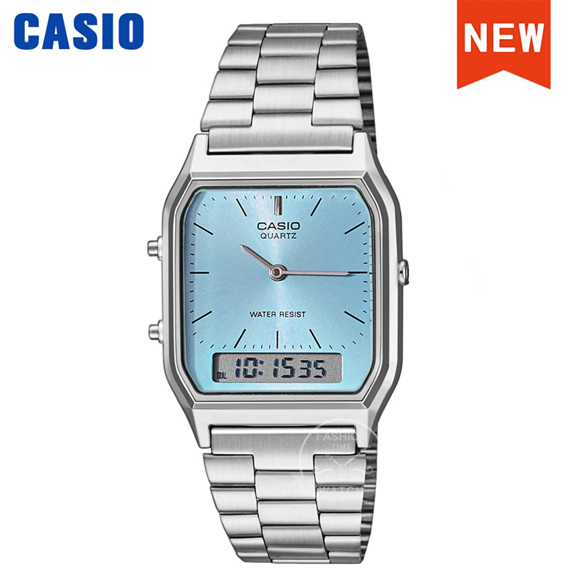 Casio Herrenuhr Dual Display Retro-Stil personalisiertes Zifferblatt Design Quarzwerk wasserdicht AQ-230A-