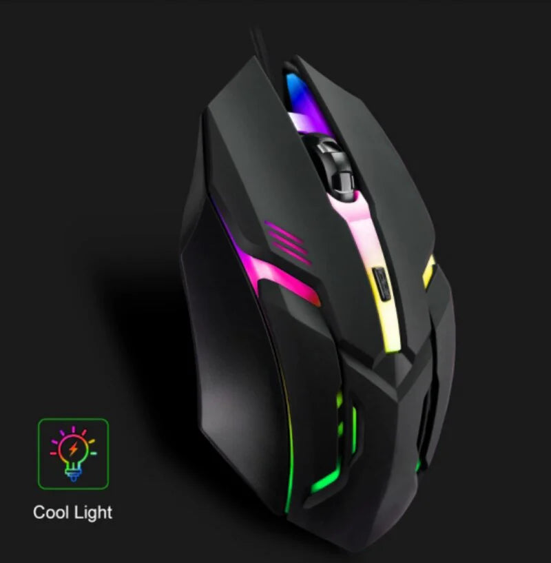 Ergonomische Gaming-Maus mit RGB-Beleuchtung für PC & Laptop